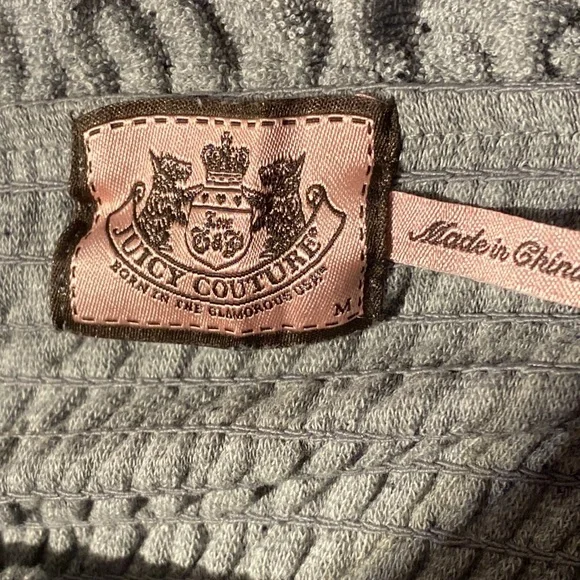 Juicy Couture Heather Grey Smocked Ruffle Terry Cloth Mini Dress Size M - Picture 11 of 17